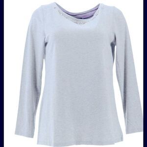 🌸Susan Graver Artisan stretch Bateau neck TopXXS